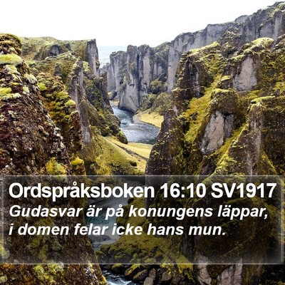 Ordspråksboken 16:10 SV1917 Bible Verse Image