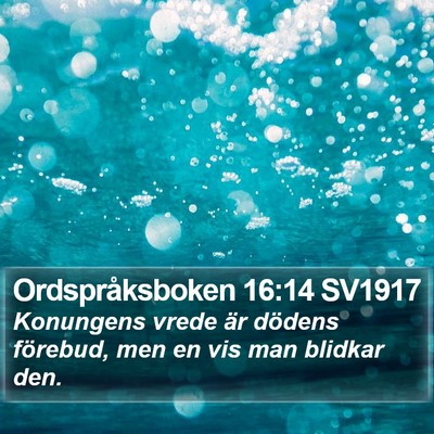 Ordspråksboken 16:14 SV1917 Bible Verse Image