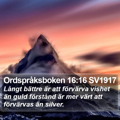 Ordspråksboken 16:16 SV1917 Bible Verse Image