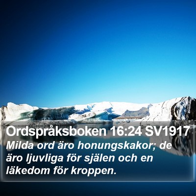 Ordspråksboken 16:24 SV1917 Bible Verse Image
