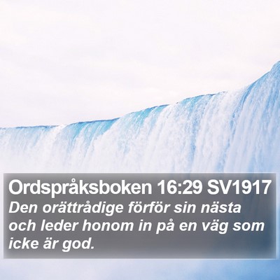 Ordspråksboken 16:29 SV1917 Bible Verse Image