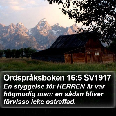 Ordspråksboken 16:5 SV1917 Bible Verse Image