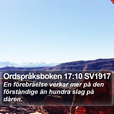 Ordspråksboken 17:10 SV1917 Bible Verse Image