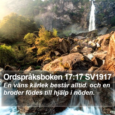 Ordspråksboken 17:17 SV1917 Bible Verse Image