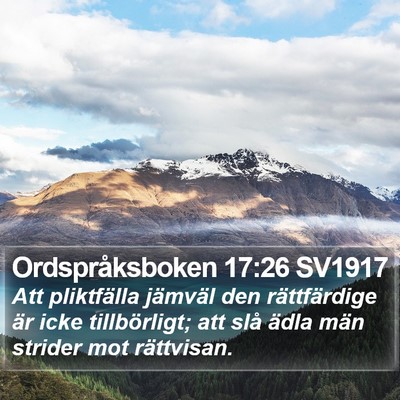 Ordspråksboken 17:26 SV1917 Bible Verse Image