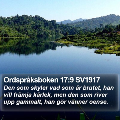 Ordspråksboken 17:9 SV1917 Bible Verse Image