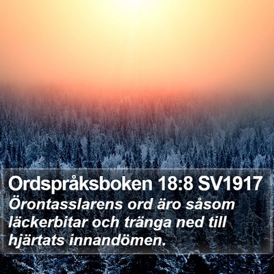 Ordspråksboken 18:8 SV1917 Bible Verse Image
