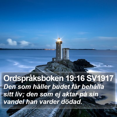 Ordspråksboken 19:16 SV1917 Bible Verse Image
