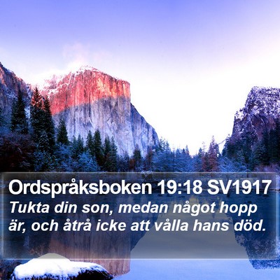 Ordspråksboken 19:18 SV1917 Bible Verse Image