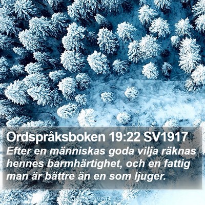 Ordspråksboken 19:22 SV1917 Bible Verse Image