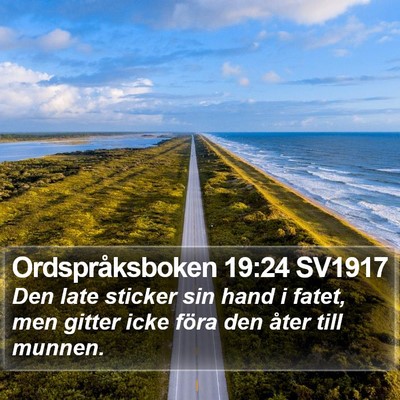 Ordspråksboken 19:24 SV1917 Bible Verse Image