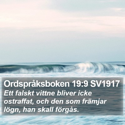 Ordspråksboken 19:9 SV1917 Bible Verse Image