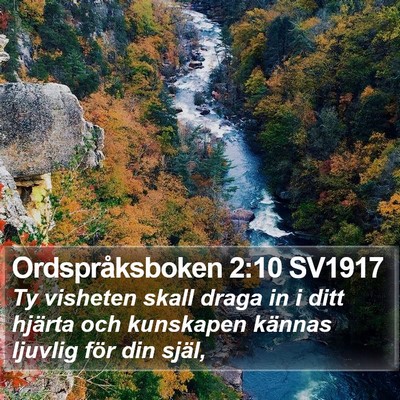 Ordspråksboken 2:10 SV1917 Bible Verse Image