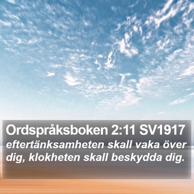 Ordspråksboken 2:11 SV1917 Bible Verse Image