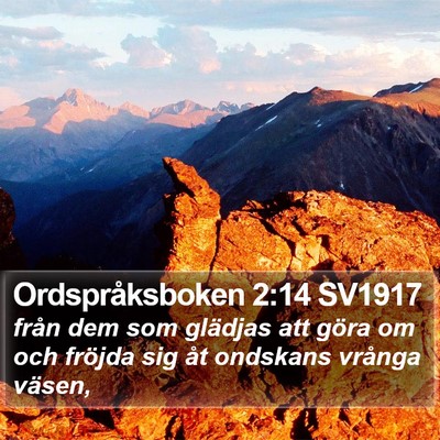 Ordspråksboken 2:14 SV1917 Bible Verse Image