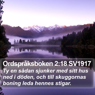 Ordspråksboken 2:18 SV1917 Bible Verse Image