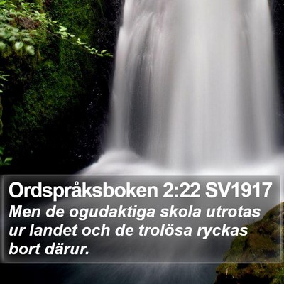 Ordspråksboken 2:22 SV1917 Bible Verse Image