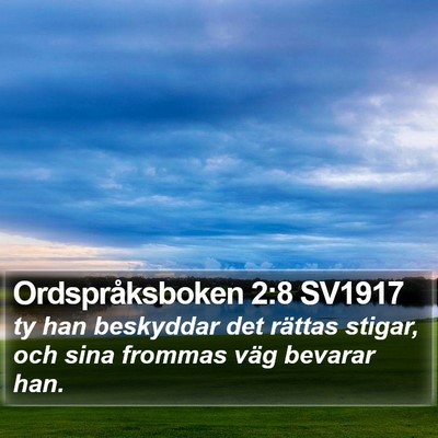 Ordspråksboken 2:8 SV1917 Bible Verse Image