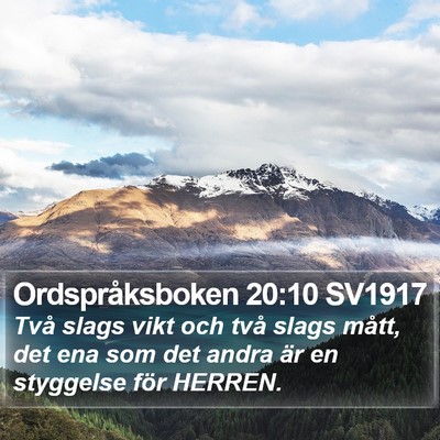 Ordspråksboken 20:10 SV1917 Bible Verse Image