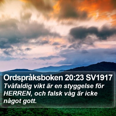 Ordspråksboken 20:23 SV1917 Bible Verse Image