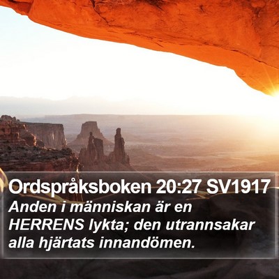 Ordspråksboken 20:27 SV1917 Bible Verse Image