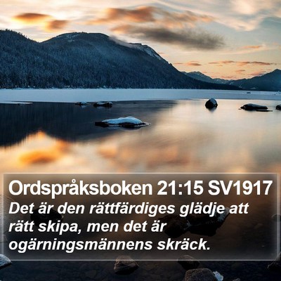 Ordspråksboken 21:15 SV1917 Bible Verse Image