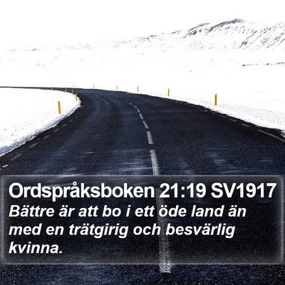 Ordspråksboken 21:19 SV1917 Bible Verse Image