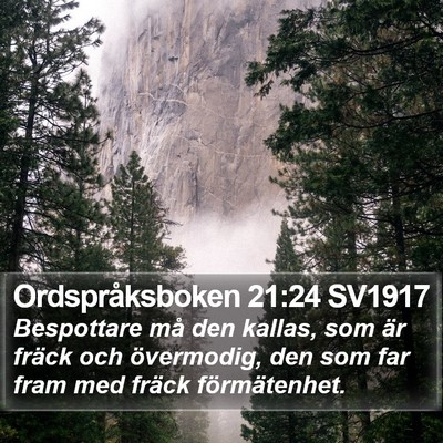 Ordspråksboken 21:24 SV1917 Bible Verse Image