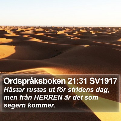 Ordspråksboken 21:31 SV1917 Bible Verse Image
