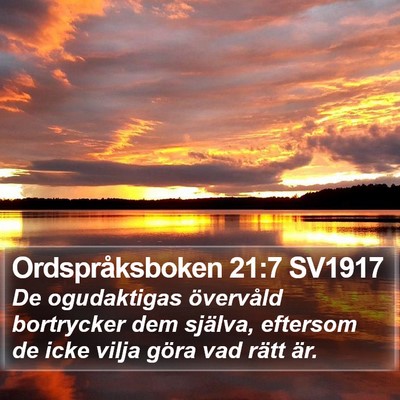 Ordspråksboken 21:7 SV1917 Bible Verse Image