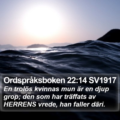 Ordspråksboken 22:14 SV1917 Bible Verse Image