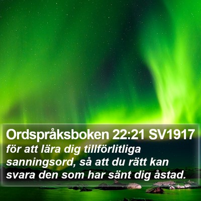 Ordspråksboken 22:21 SV1917 Bible Verse Image