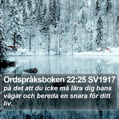 Ordspråksboken 22:25 SV1917 Bible Verse Image