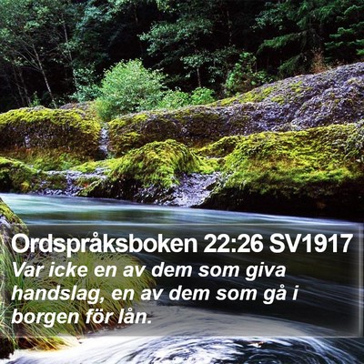 Ordspråksboken 22:26 SV1917 Bible Verse Image