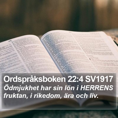 Ordspråksboken 22:4 SV1917 Bible Verse Image