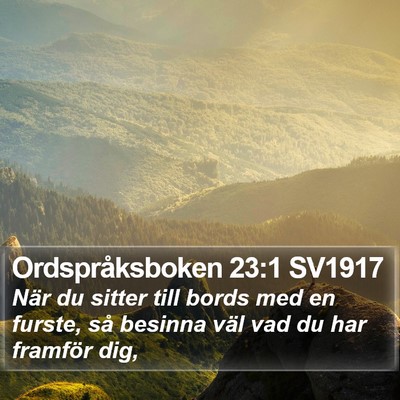Ordspråksboken 23:1 SV1917 Bible Verse Image