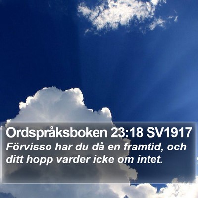 Ordspråksboken 23:18 SV1917 Bible Verse Image