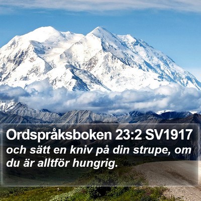 Ordspråksboken 23:2 SV1917 Bible Verse Image