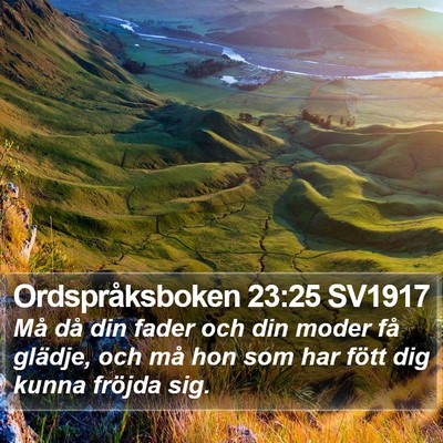 Ordspråksboken 23:25 SV1917 Bible Verse Image