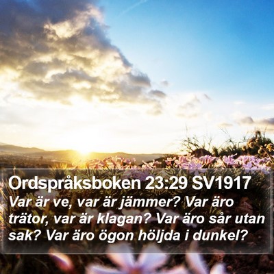 Ordspråksboken 23:29 SV1917 Bible Verse Image
