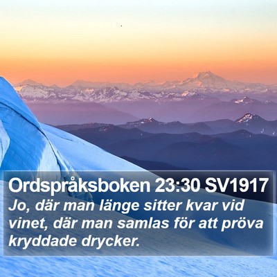 Ordspråksboken 23:30 SV1917 Bible Verse Image