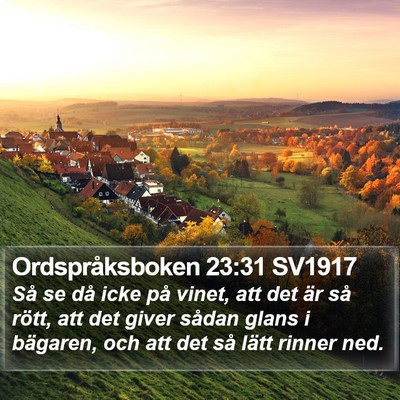 Ordspråksboken 23:31 SV1917 Bible Verse Image
