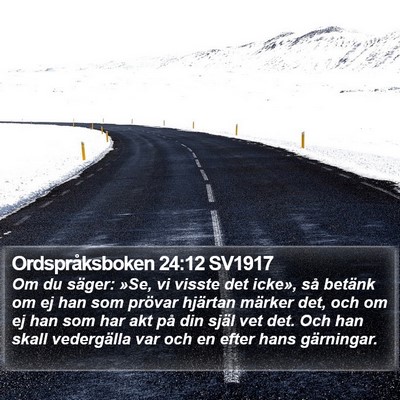 Ordspråksboken 24:12 SV1917 Bible Verse Image
