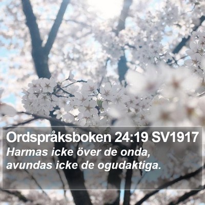 Ordspråksboken 24:19 SV1917 Bible Verse Image