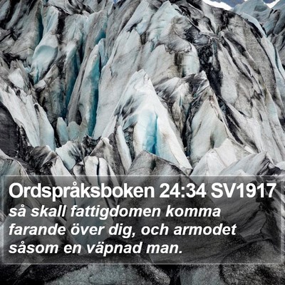 Ordspråksboken 24:34 SV1917 Bible Verse Image
