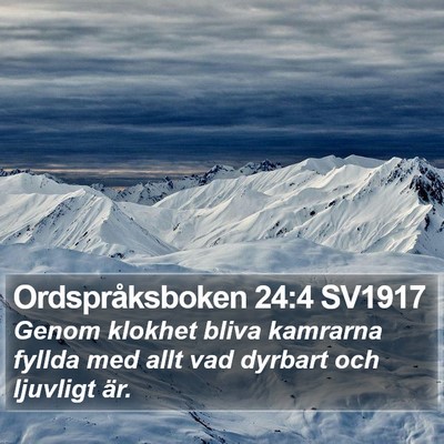 Ordspråksboken 24:4 SV1917 Bible Verse Image