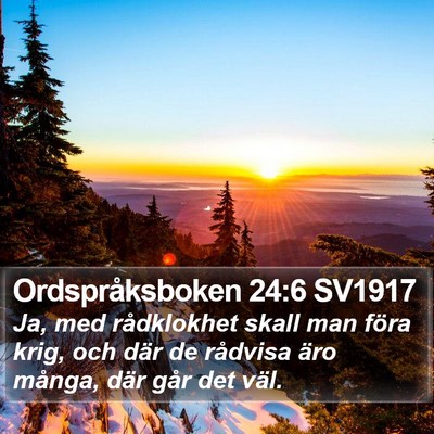 Ordspråksboken 24:6 SV1917 Bible Verse Image