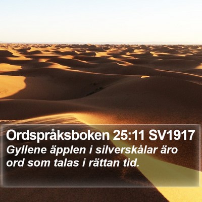 Ordspråksboken 25:11 SV1917 Bible Verse Image