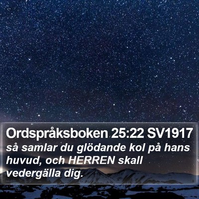 Ordspråksboken 25:22 SV1917 Bible Verse Image