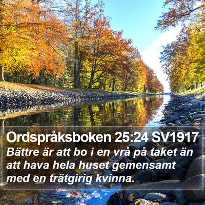 Ordspråksboken 25:24 SV1917 Bible Verse Image